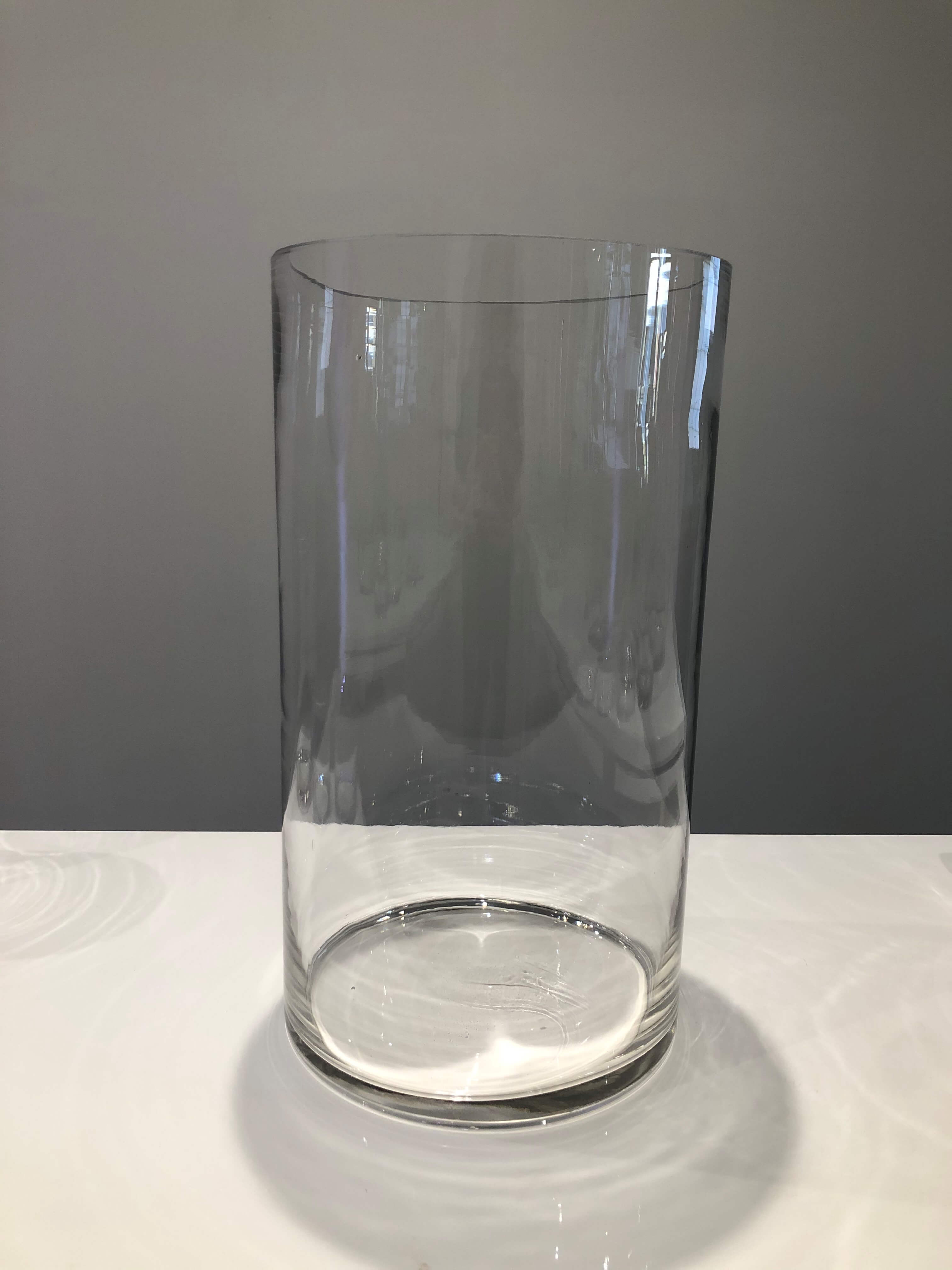 large clear glass cylinder vase